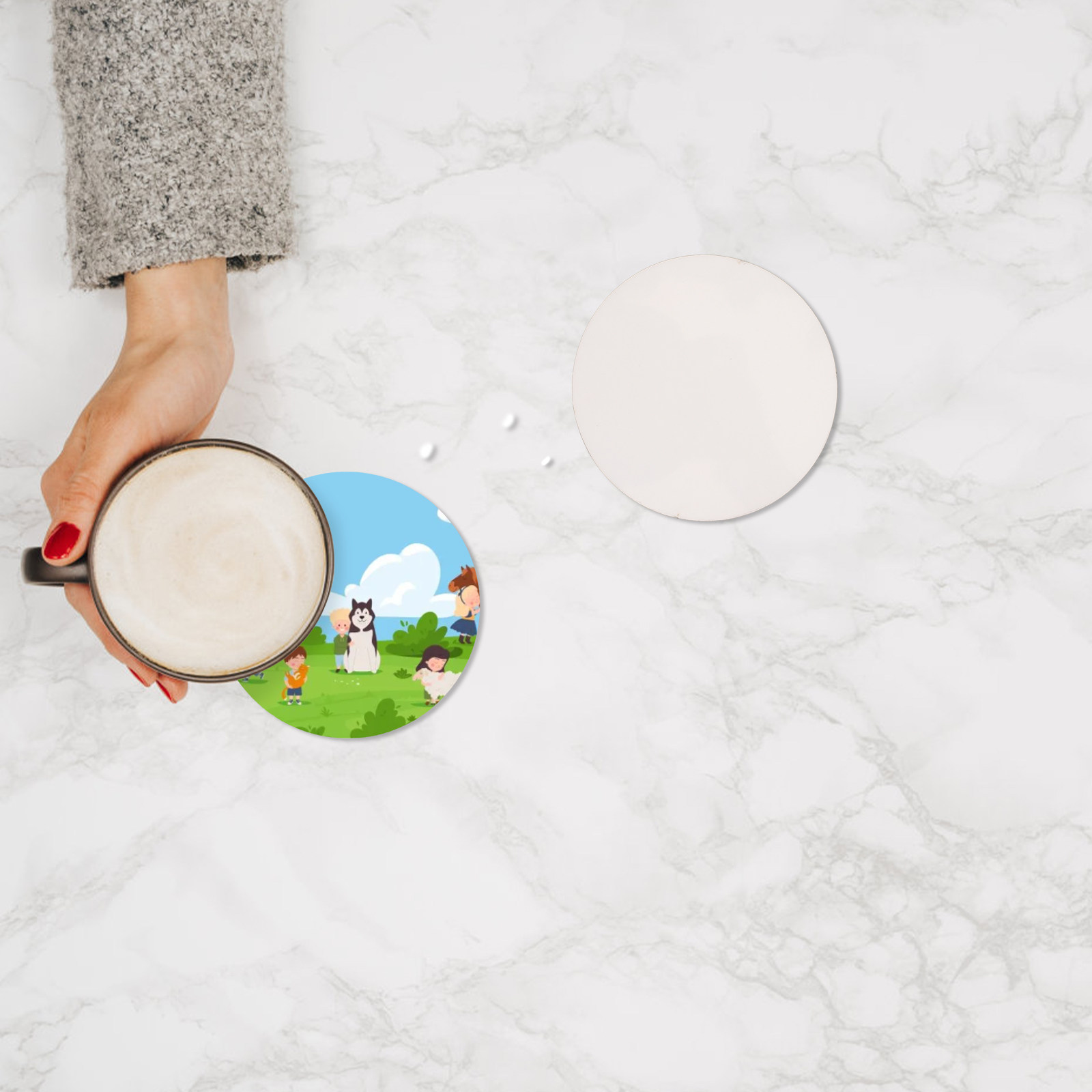 Coaster Sublimation Blank - 10 Pezzi Sottobicchieri in Legno per
